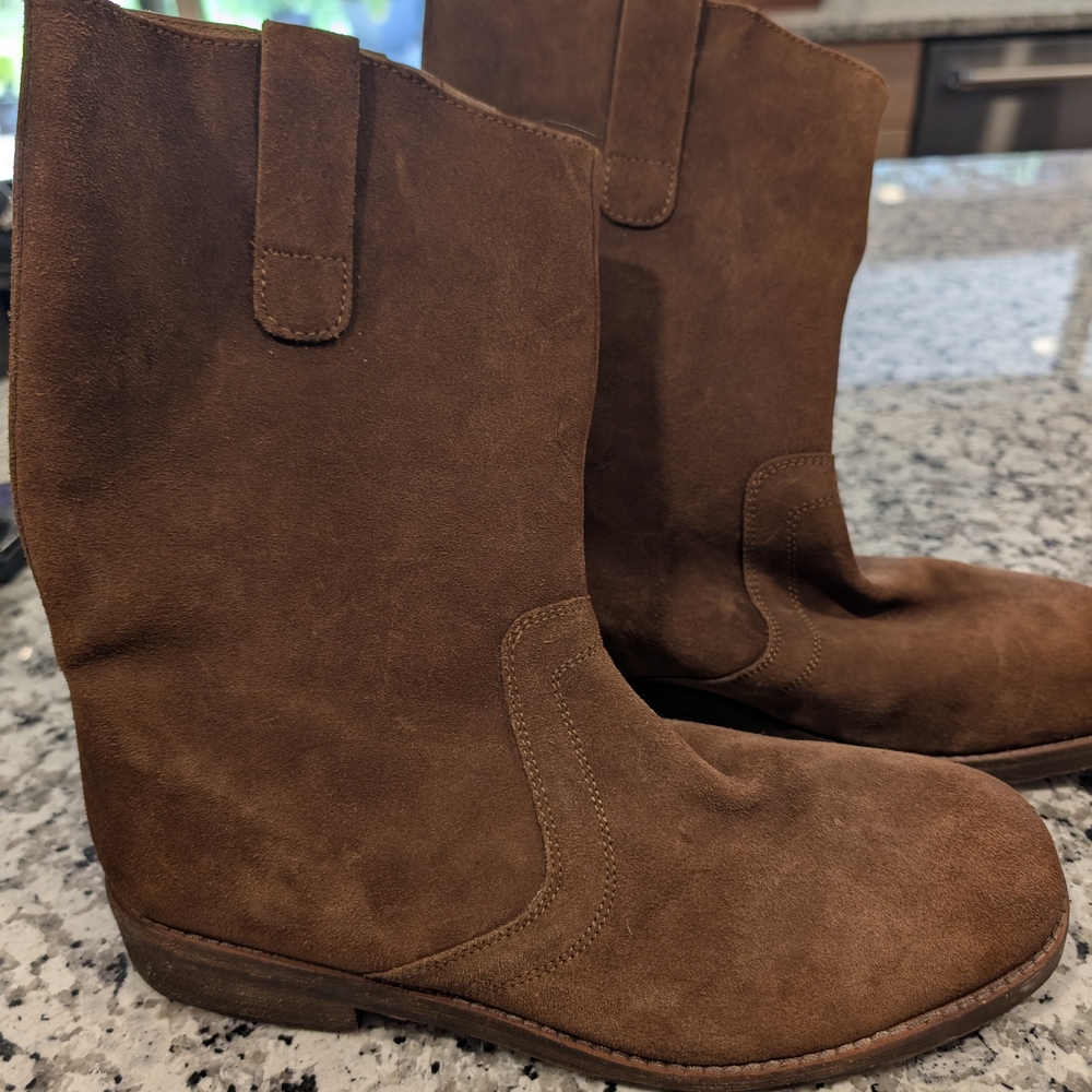 Free People Brown Suede Heeled Boots